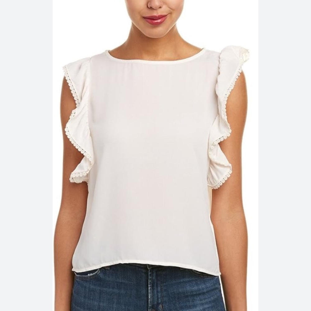 BB Dakota cream ruffle tank - size small